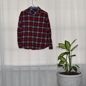 Lightly Used Red, White, Black and Teal Flannel